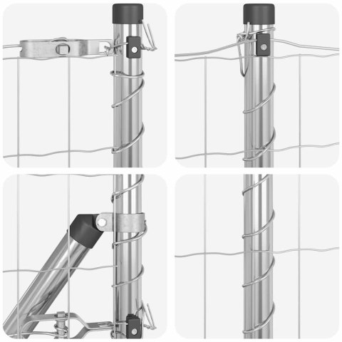 Ogrodzenie z słupkami Srebrny 0.6 x 50 m Stal