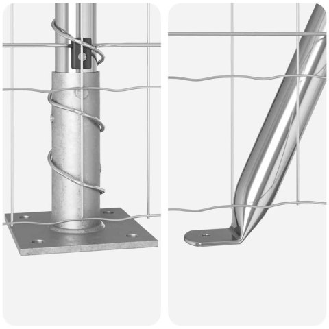 Ogrodzenie z słupkami Srebrny 0.6 x 50 m Stal