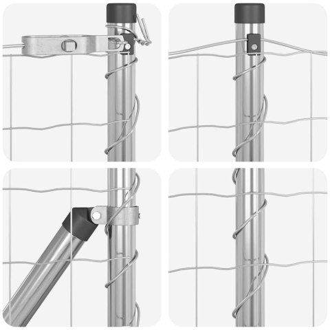 Ogrodzenie z słupkami Srebrny 0.6 x 50 m Stal