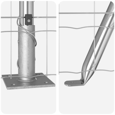 Ogrodzenie z słupkami Srebrny 0.6 x 50 m Stal