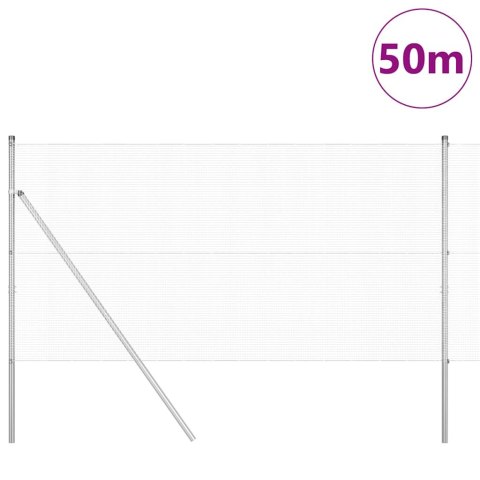 Ogrodzenie z słupkami Srebrny 1.4 x 50 m Stal
