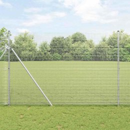 Ogrodzenie z słupkami Srebrny 1.5 x 50 m Stal
