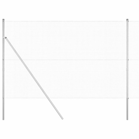 Ogrodzenie z słupkami Srebrny 1.5 x 50 m Stal