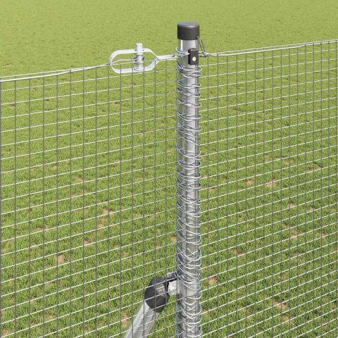 Ogrodzenie z słupkami Srebrny 1.5 x 50 m Stal