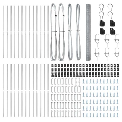 Ogrodzenie z słupkami Srebrny 1.5 x 50 m Stal