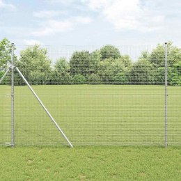 Ogrodzenie z słupkami Srebrny 1.5 x 50 m Stal