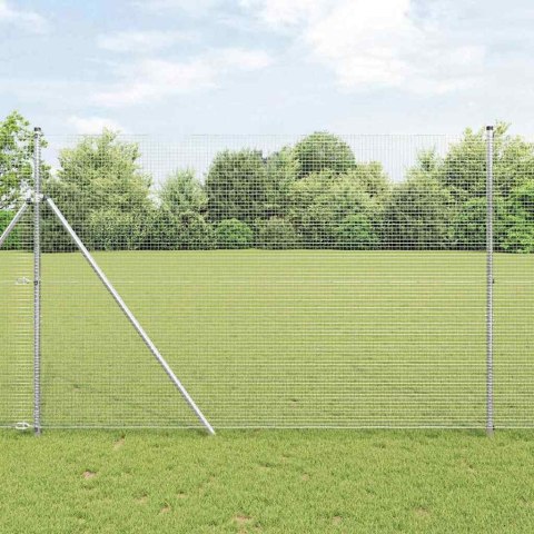Ogrodzenie z słupkami Srebrny 1.5 x 50 m Stal