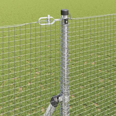 Ogrodzenie z słupkami Srebrny 1.5 x 50 m Stal