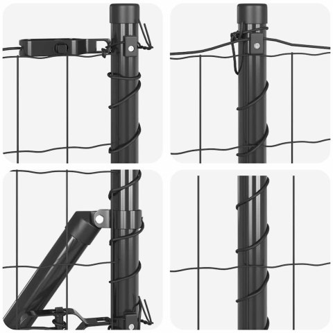 Ogrodzenie z słupkami Szary 0.4 x 50 m Stal