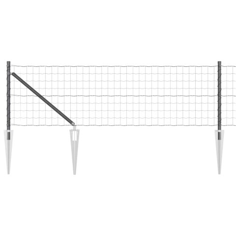 Ogrodzenie z słupkami Szary 0.4 x 50 m Stal