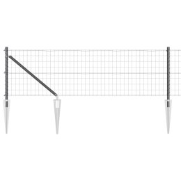Ogrodzenie z słupkami Szary 0.6 x 50 m Stal