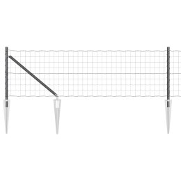 Ogrodzenie z słupkami Szary 0.6 x 50 m Stal