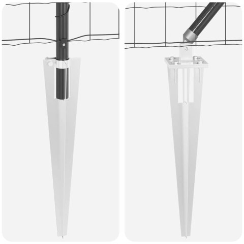 Ogrodzenie z słupkami Szary 0.6 x 50 m Stal