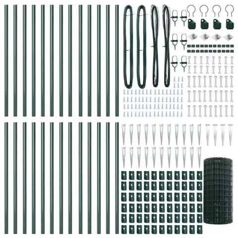Ogrodzenie z słupkami Zielony 0.4 x 50 m Stal