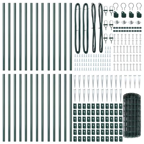 Ogrodzenie z słupkami Zielony 0.4 x 50 m Stal