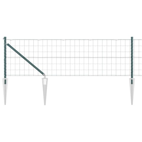 Ogrodzenie z słupkami Zielony 0.6 x 50 m Stal