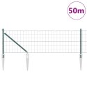 Ogrodzenie z słupkami Zielony 0.6 x 50 m Stal
