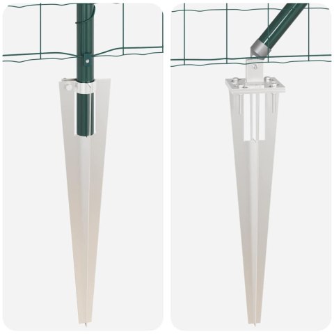 Ogrodzenie z słupkami Zielony 0.6 x 50 m Stal