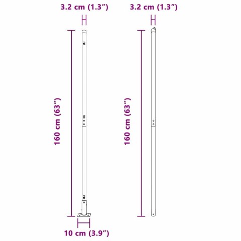 Słupek ogrodzeniowy. Inny 52 pcs Szary 3,2 x 3,2 x 83,5 cm Stal