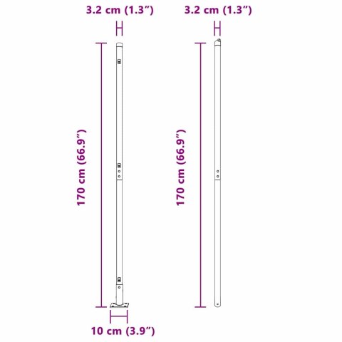 Słupek ogrodzeniowy. Inny 52 pcs Szary 3,2 x 3,2 x 88,5 cm Stal