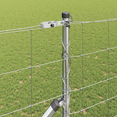 Zestaw słupków ogrodzeniowych Srebrny Stal Galwanizowana