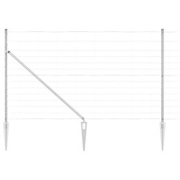 Zestaw słupków ogrodzeniowych Srebrny Stal Galwanizowana