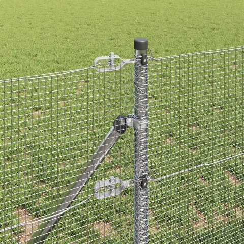 Ogrodzenie z słupkami Srebrny 0.4 x 100 m Stal