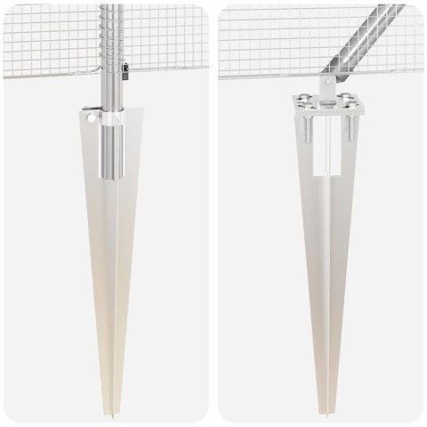 Ogrodzenie z słupkami Srebrny 0.4 x 100 m Stal