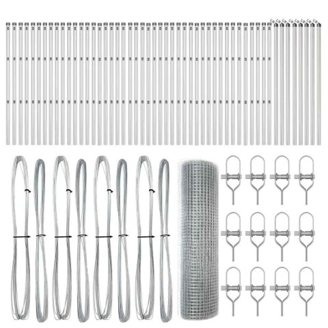 Ogrodzenie z słupkami Srebrny 0.5 x 100 m Stal