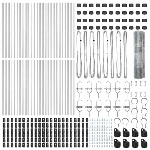 Ogrodzenie z słupkami Srebrny 0.5 x 100 m Stal