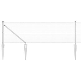 Ogrodzenie z słupkami Srebrny 0,5 x 50 m Stal