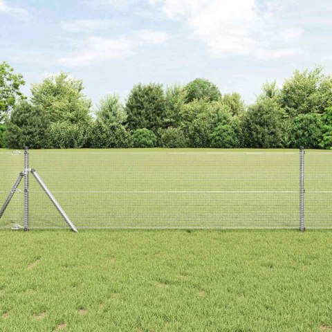 Ogrodzenie z słupkami Srebrny 0.6 x 100 m Stal