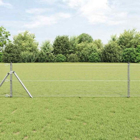 Ogrodzenie z słupkami Srebrny 0.6 x 100 m Stal