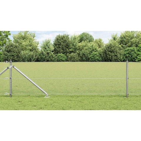 Ogrodzenie z słupkami Srebrny 0.6 x 50 m Stal
