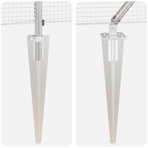 Ogrodzenie z słupkami Srebrny 0.6 x 50 m Stal