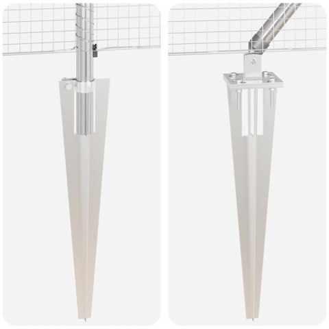 Ogrodzenie z słupkami Srebrny 0.8 x 50 m Stal