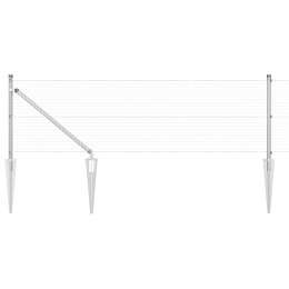 Ogrodzenie z słupkami Srebrny 0.8 x 50 m Stal