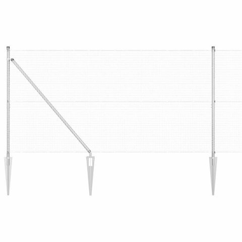 Ogrodzenie z słupkami Srebrny 1.2 x 50 m Stal