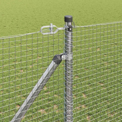 Ogrodzenie z słupkami Srebrny 1.2 x 50 m Stal