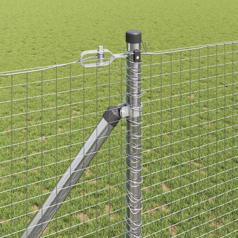 Ogrodzenie z słupkami Srebrny 1.2 x 50 m Stal