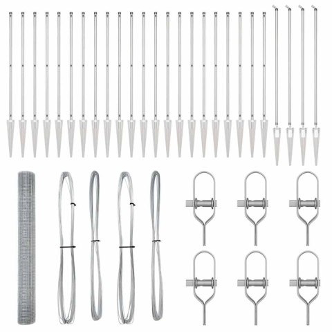 Ogrodzenie z słupkami Srebrny 1.4 x 50 m Stal