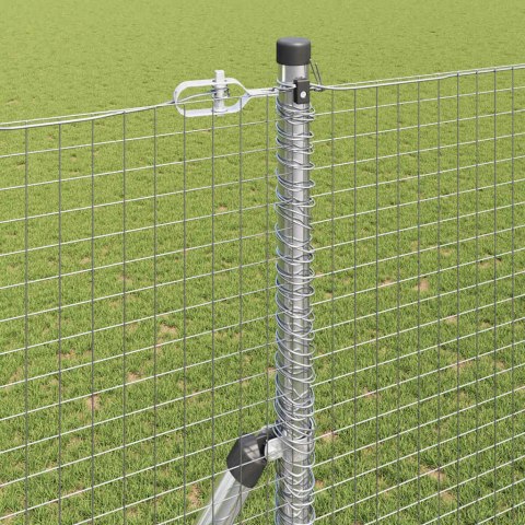 Ogrodzenie z słupkami Srebrny 1.5 x 50 m Stal