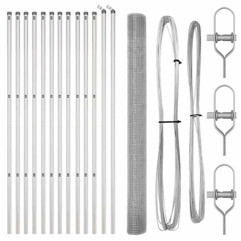 Ogrodzenie z słupkami Srebrny 1.5 x 50 m Stal