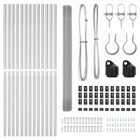 Ogrodzenie z słupkami Srebrny 1.5 x 50 m Stal