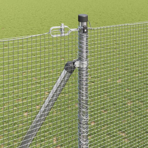 Ogrodzenie z słupkami Srebrny 1.5 x 50 m Stal