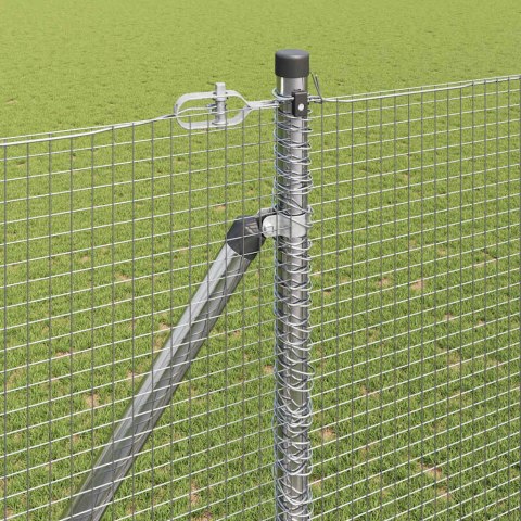 Ogrodzenie z słupkami Srebrny 1.5 x 50 m Stal