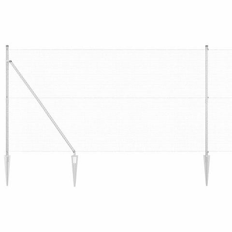 Ogrodzenie z słupkami Srebrny 1.5 x 50 m Stal