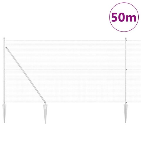 Ogrodzenie z słupkami Srebrny 1.5 x 50 m Stal