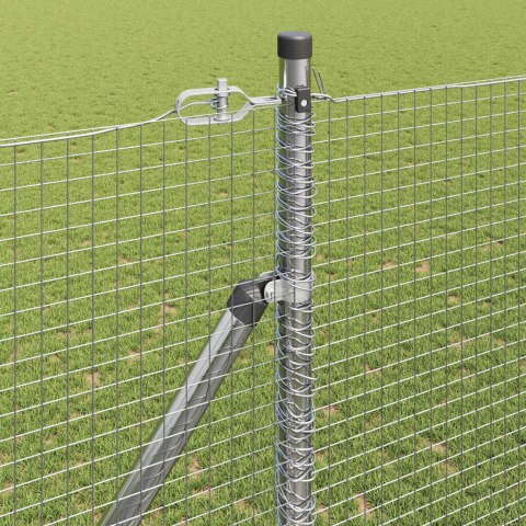Ogrodzenie z słupkami Srebrny 1.5 x 50 m Stal