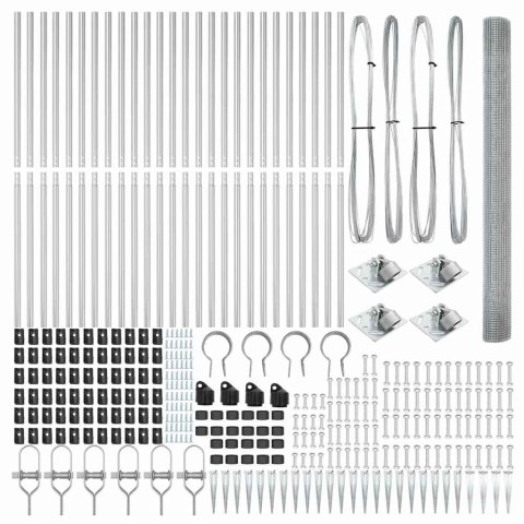 Ogrodzenie z słupkami Srebrny 1.5 x 50 m Stal